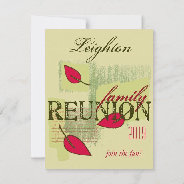 Red Leaves Family Reunion Invitation (Front)