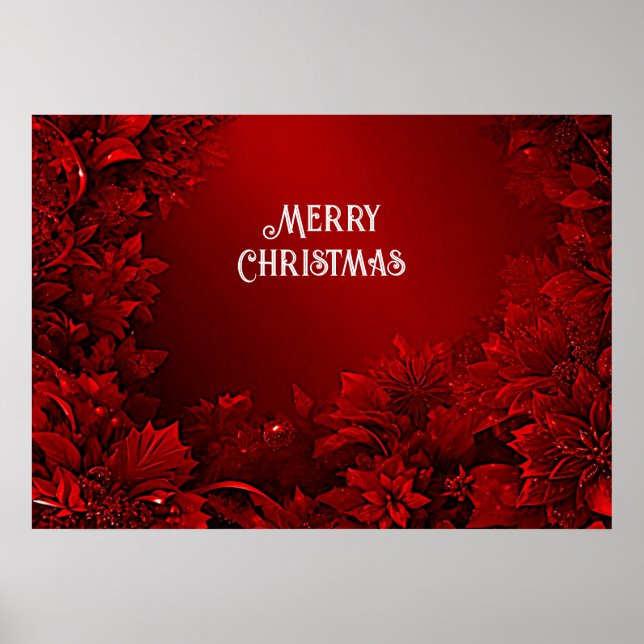 Red Leaves Floral Holiday Poster (Front)