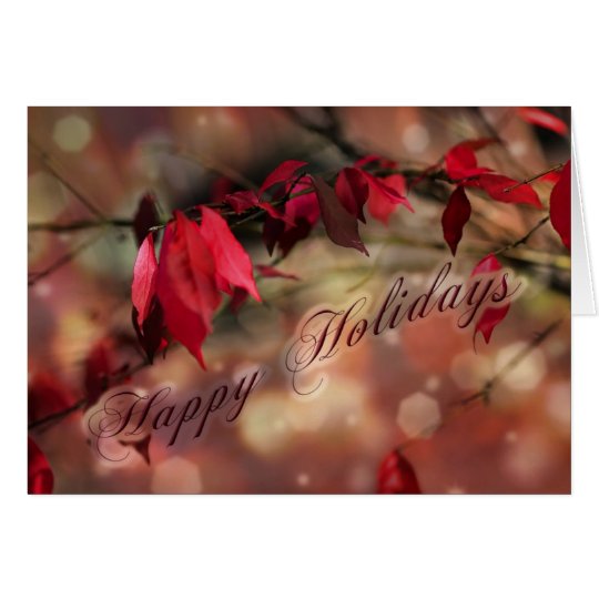 Red Leaves Holiday Wishes Greeting Card