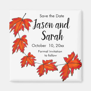 Red leaves, Maple leaves, Autumn colors Magnet