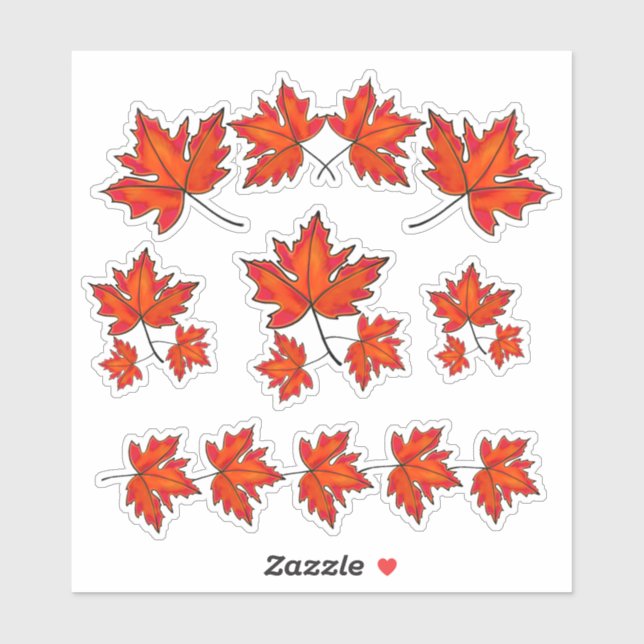 Red leaves, Maple leaves, Autumn colours (Sheet)