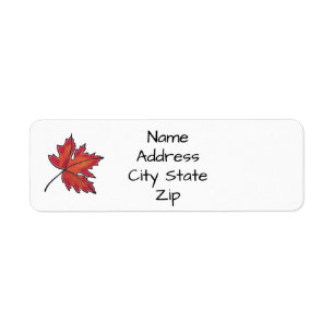 Red leaves, Maple leaves, Autumn colours Label