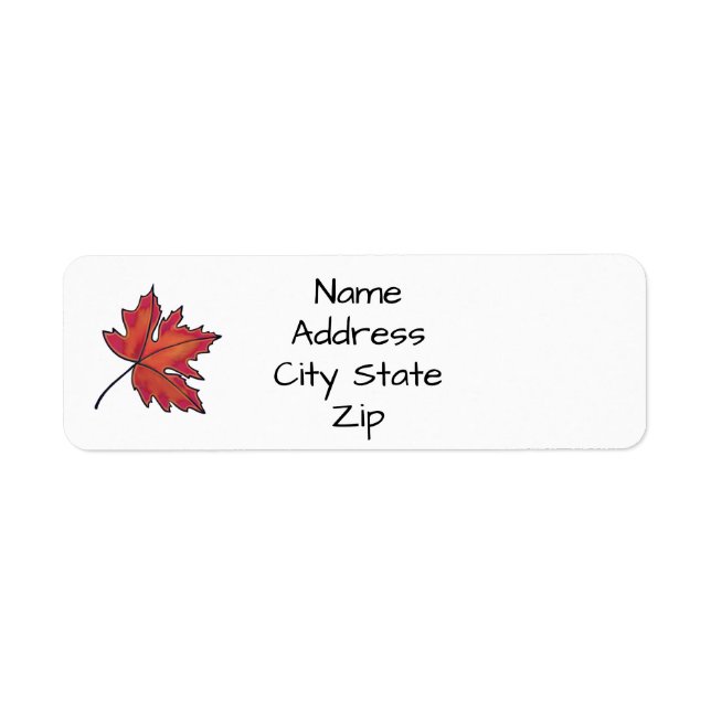 Red leaves, Maple leaves, Autumn colours Label (Front)