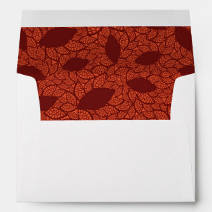 Red leaves pattern on orange envelope