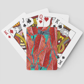 Red Leaves Playing Cards