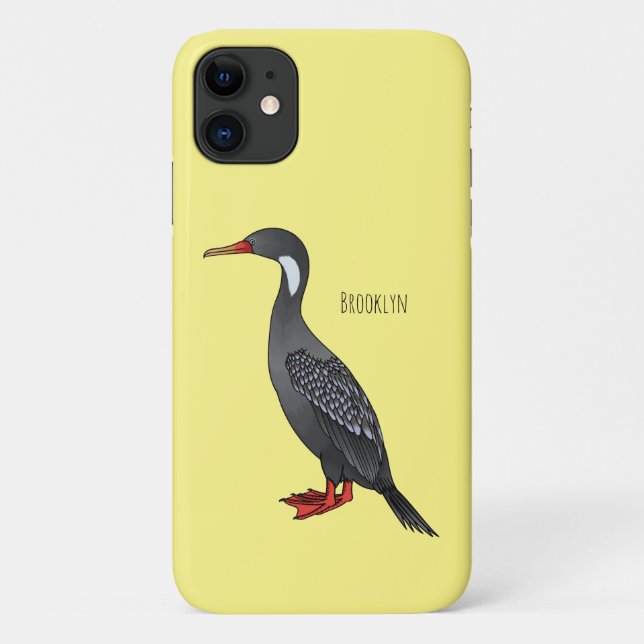 Red-legged cormorant bird cartoon illustration  Case-Mate iPhone case (Back)