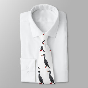 Red-legged cormorant bird cartoon illustration tie