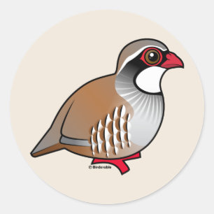 Red-legged Partridge Classic Round Sticker