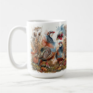 Red-Legged Partridge Pair Artwork Coffee Mug