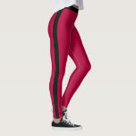 Red Leggings Black Side Stripe - Choose Colours<br><div class="desc">Custom Colours - Sports Black Side Stripe Red Leggings - MIGNED Design - or Choose / Add Your Stripe and Leggings Colours !</div>