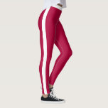 Red Leggings White Side Stripe or Choose Colours<br><div class="desc">Custom Colours - Sports White Side Stripe Red Leggings - MIGNED Design - or Choose / Add Your Stripe and Leggings Colours !</div>