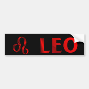 Red Leo Horoscope Symbol Bumper Sticker