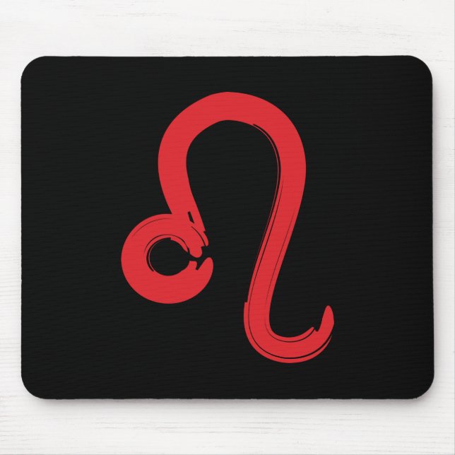 Red LEO Zodiac Sign July August Birthday Astrology Mouse Mat (Front)