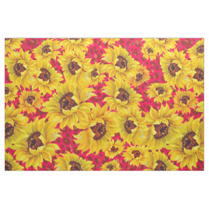 red leopard and yellow sunflower fabric