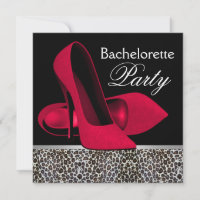 Red Leopard Bachelorette Party Invitations