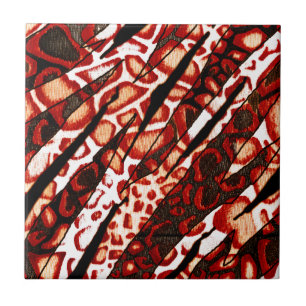 Red Leopard Camo Tile