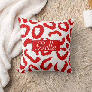 Red Leopard Pattern Cushion