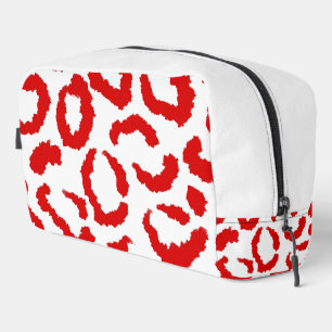 Red Leopard Pattern Dopp Kit