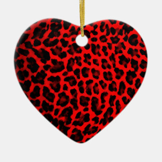 Red Leopard Print Ceramic Tree Decoration