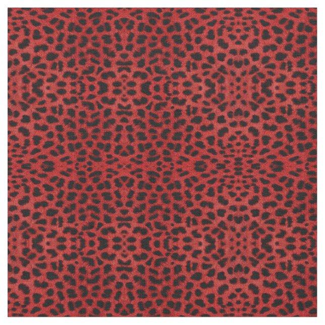 Red Leopard Print Fabric (Close Up)