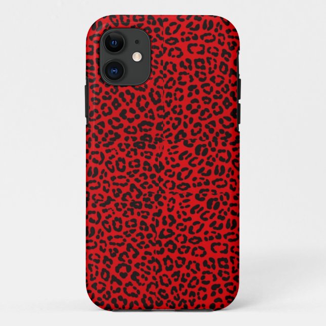 Red Leopard Print Iphone 5S Case (Back)