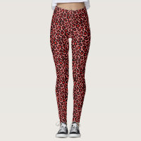 Red Leopard Print Leggings