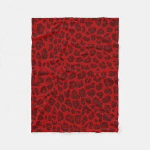 Red leopard print pattern fleece blanket