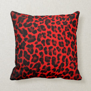 Red Leopard Print Pillow