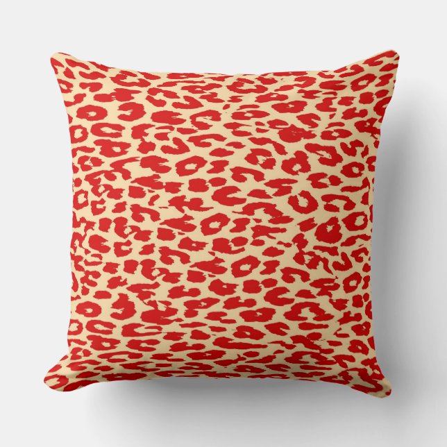 Red Leopard Print Skin Cushion (Front)