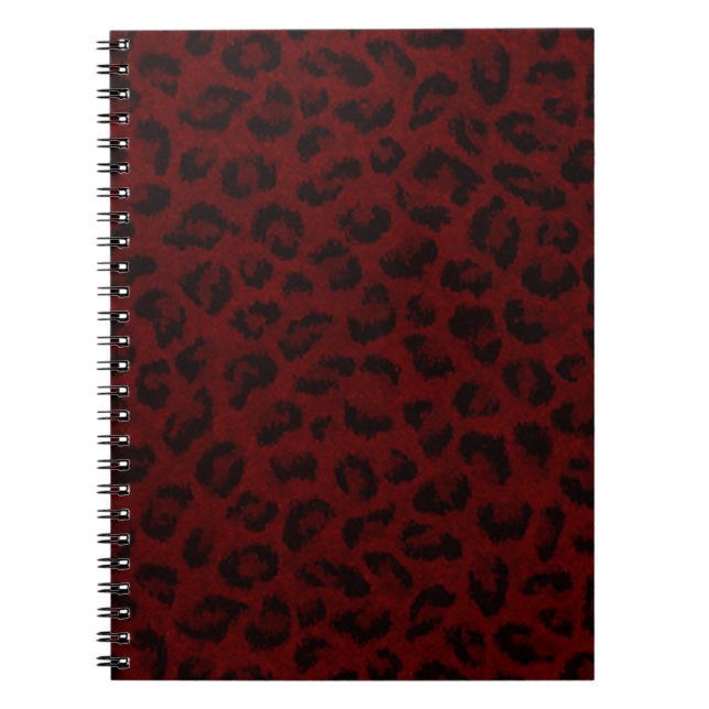 Red Leopard Print Spiral Notebook (Front)