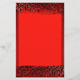 Red Leopard Print Stationery