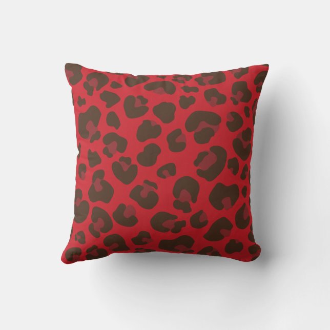 Red Leopard Spot Prints Red leopard print Cushion (Back)