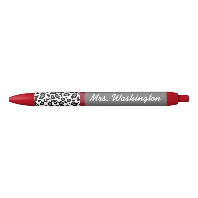 Red Leopard Teacher's Writing Pen Gift (Front)