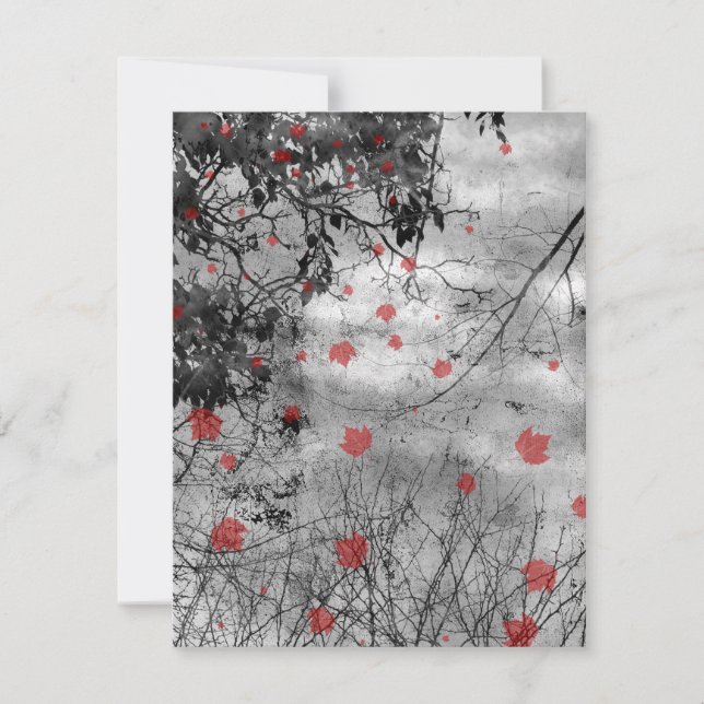 Red Letter Day Goth Wedding RSVP card (Front)