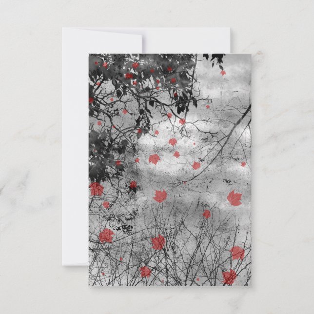 Red Letter Day Goth Wedding RSVP card (Front)