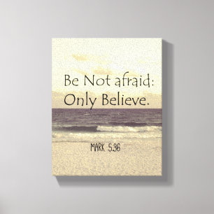 Red Letter Quotes: Be Not Afraid Bible Verse Canvas Print