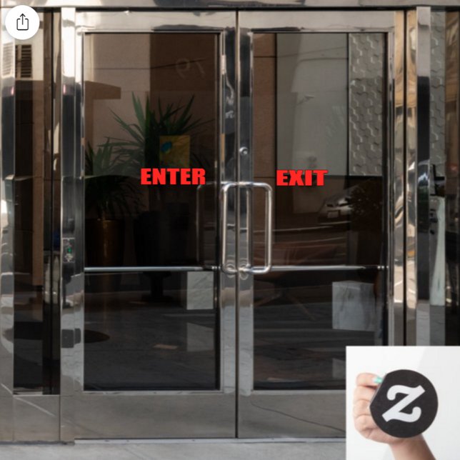 Red Lettering Enter Exit Shop Business Door Window Cling (Creator Uploaded)