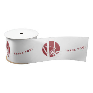 Red Life Coach Custom Logo & Text Thank You Satin Ribbon