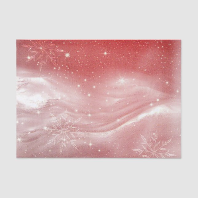 Red Light Snow Landscape Ski Mountains Tissue Paper (Front)