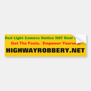 Red Light Ticket Bumper Sticker