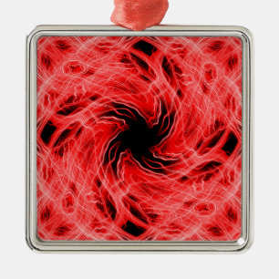 Red light trails pattern metal tree decoration