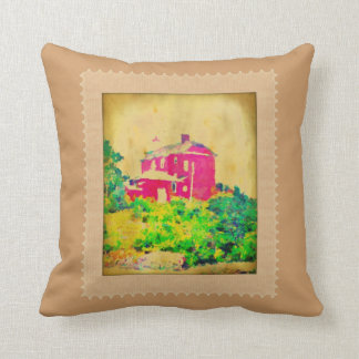 Red Lighthouse and Beach Pillow