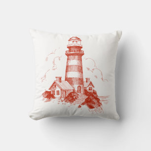 Red Lighthouse Pillow