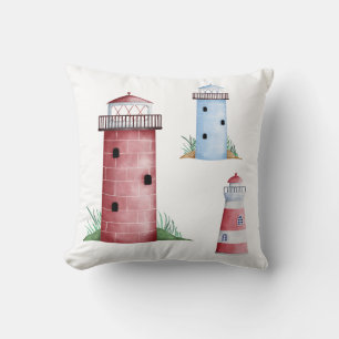 Red Lighthouse Pillow