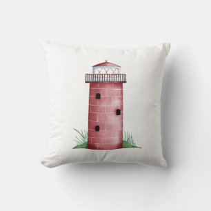 Red Lighthouse Pillow