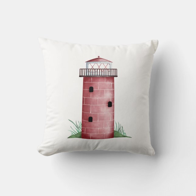 Red Lighthouse Pillow (Front)