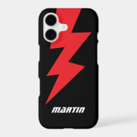Red lightning bolt flash logo personalized