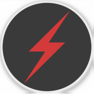 Red Lightning Bolt Of Anarchy (on black)