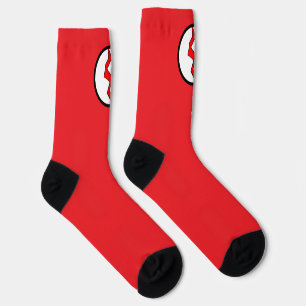 Red Lightning Bolt Superhero Halloween Socks