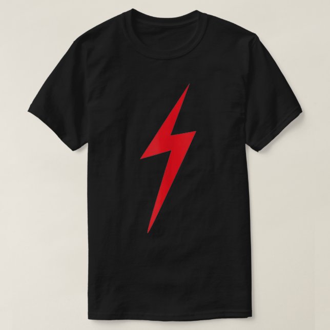 Red Lightning Electric Bolt Storm Graphic  T-Shirt (Design Front)